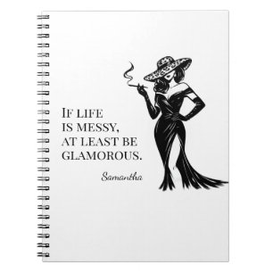 Personalized Glam Style Quote Design Notebook