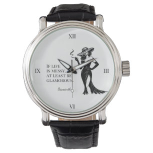 Personalized Glam Style Quote Design Watch