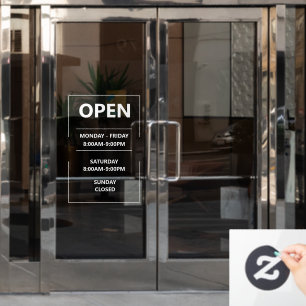 Personalized glass window opening hours Business 