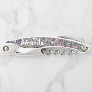 Personalized Glitter Corkscrew