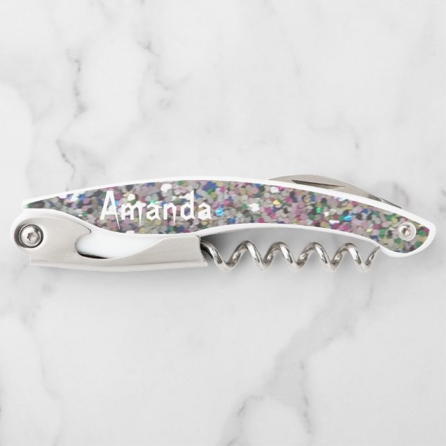 Personalized Glitter Corkscrew (Front)