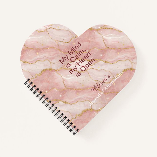 Personalized Glitter Positive Quotes Journal (Front)