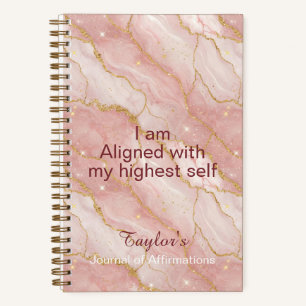 Personalized Glitter Positive Quotes Journal