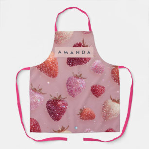 Personalized Glitter Strawberry Dream Sparkling Apron