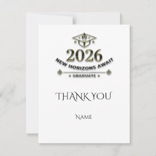 Personalized Gold 2026 Thank You Card