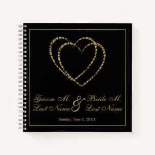 Personalized Gold and Black Wedding Guest Book