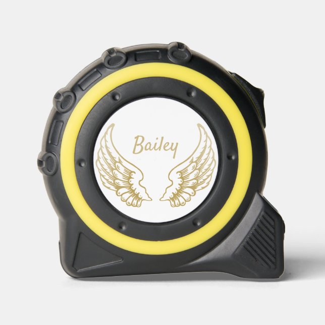 PERSONALIZED GOLD ANGEL WINGS  TAPE MEASURE 1 (Front)