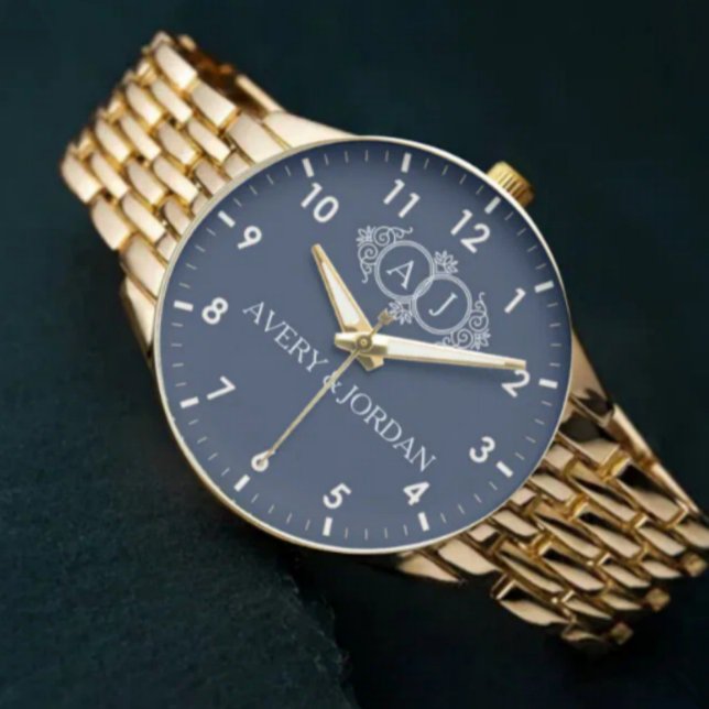 Personalized Gold Couple’s Names Date Engraved Watch (Creator Uploaded)