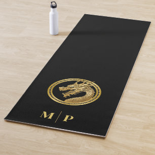 Personalized Gold Dragon-Monogram- Yoga Mat