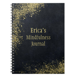 Personalized Gold Glitter Mindfulness Notebook