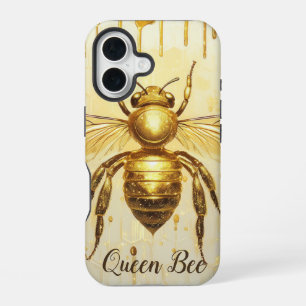 Personalized Gold Honey Bee Beehive Honeybee iPhone 16 Case