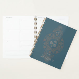 Personalized Gold Rococo Lotus Ornamental Mandala Planner