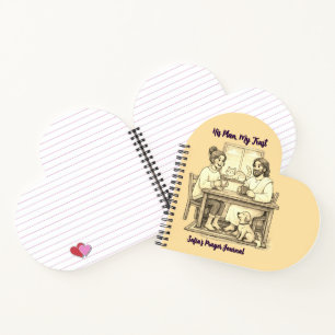 Personalized Gold Sepia Jesus Heart Prayer Journal