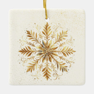 Personalized Gold Snowflake Christmas Ornament