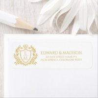 Personalized Gold Wedding Heraldic Shield
