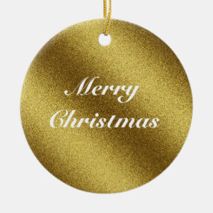 Personalized Golden Glitter Christmas Ceramic Tree Decoration