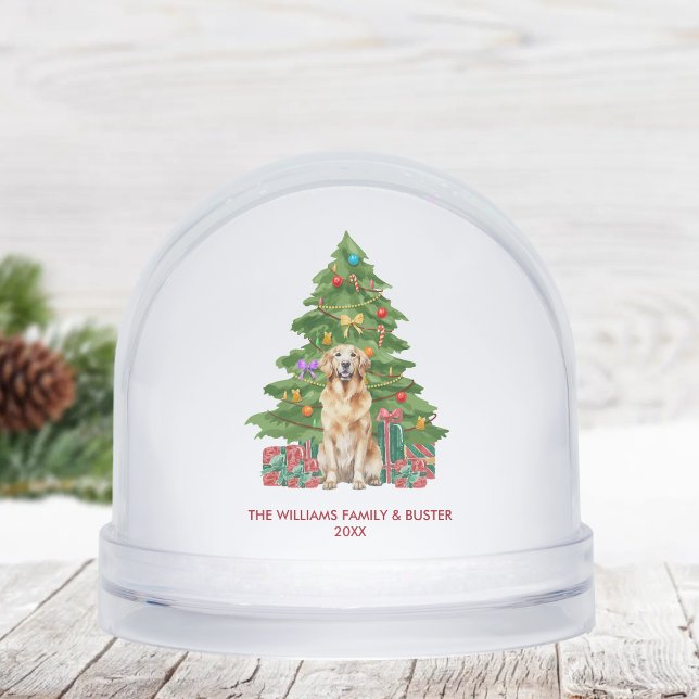 Personalized Golden Retriever Dog Christmas Snowglobe (Creator Uploaded)