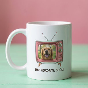 Personalized Golden Retriever Photo Retro TV Coffee Mug