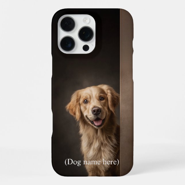 Personalized Golden Retriever Portrait iPhone Case (Back)
