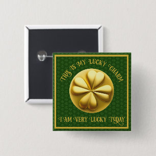 Personalized Golden Shamrock St. Patrick's Day 15 Cm Square Badge