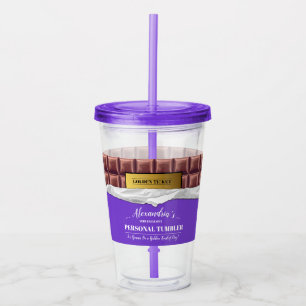 Personalized Golden Ticket Chocolate Bar Acrylic Tumbler