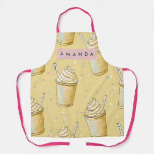 Personalized Golden Vanilla Milkshake Sparkle Apron