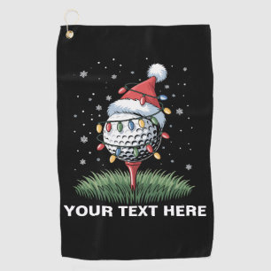 Personalized Golf Ball Christmas Tree Santa Hat  Golf Towel