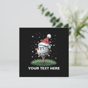 Personalized Golf Ball Christmas Tree Santa Hat  Holiday Card
