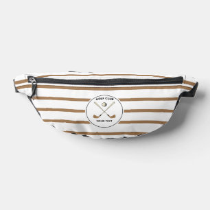 Personalized Golf Club Golfer Brown Striped  Bum Bags