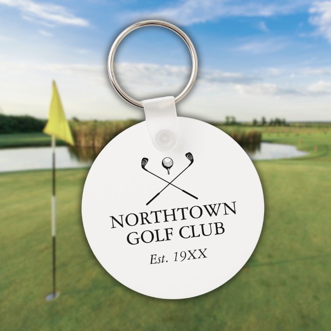 Personalized Golf Club Name Classic Key Ring (Personalized Golf Club Name Classic Keychain)
