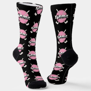 Personalized Golf Clubs Pink/Black Monogram Socks
