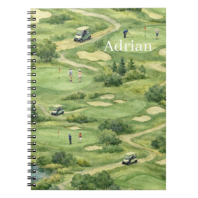Personalized golf course notebook (Front)