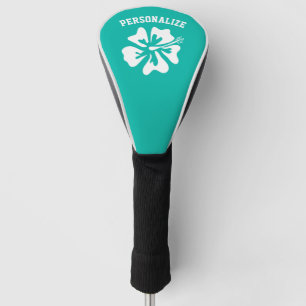 Personalized golf driver cover with flower design