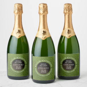 Personalized Golf Hole in One Award Sparkling Wine Label