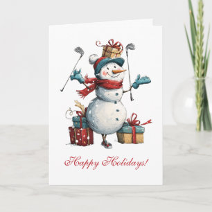Personalized Golf Lover Christmas Card 