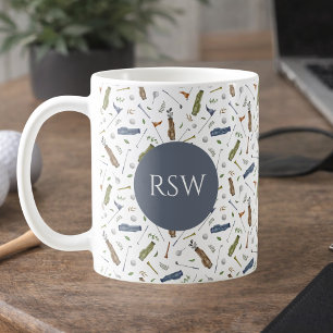 Personalized Golf Monogram Mug Birthday for Him