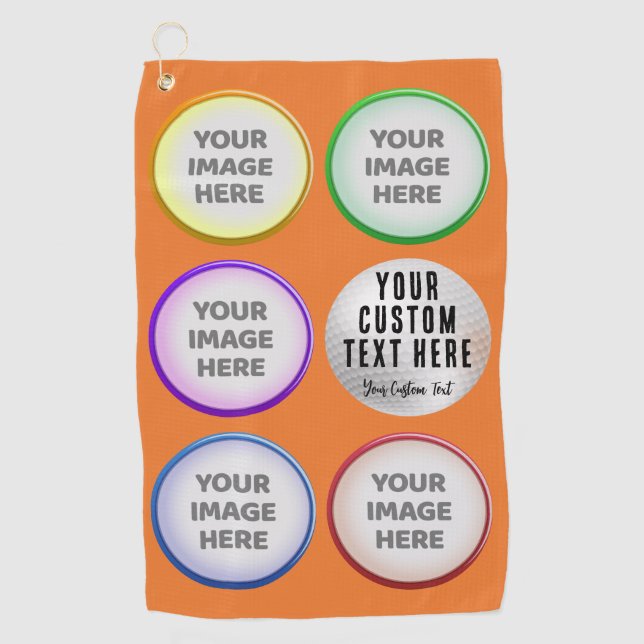 Personalized Golf Photo Collage Gift Towel (Front)