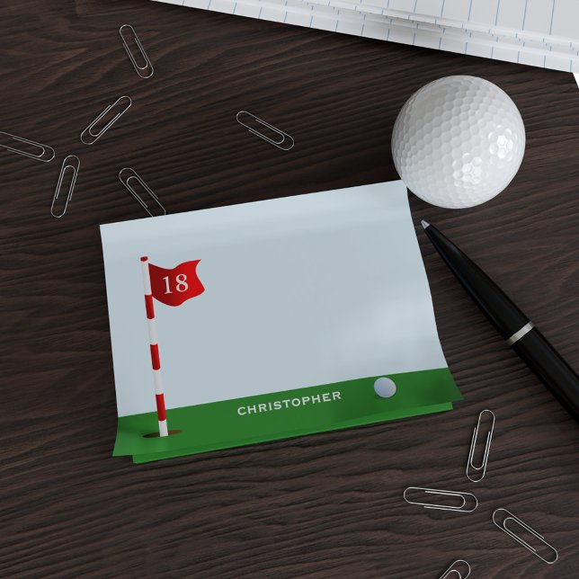 Personalized Golf Putting Green Post it Notes (Just add your name to the putting green and add your favorite flag number)