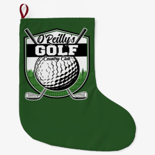 Personalized Golfer Player Pro Golf Country Club Large Christmas Stocking