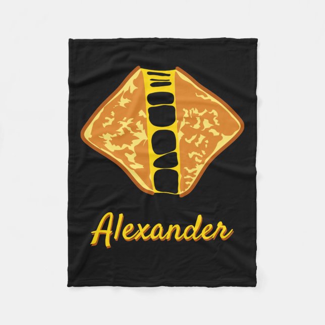 Personalized Gooey Grilled Cheese Sandwich Fleece Blanket (Front)