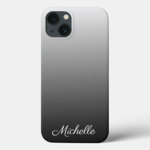 Personalized gradient ombre black shades of gray C iPhone 13 Case