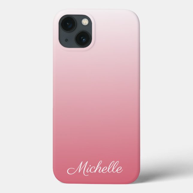 Personalized gradient ombre salmon pink Case-Mate  iPhone Case (Back)