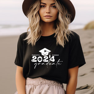 Personalized Graduate Class of 2024 Black & White T-Shirt