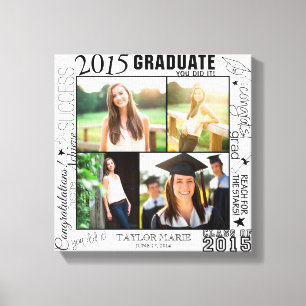 Personalized Graduation 2015 Photo Collage Canvas Print