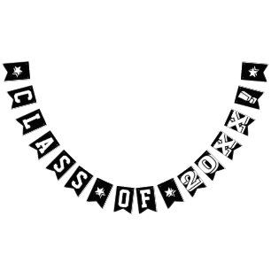 PERSONALIZED GRADUATION CLASS OF YEAR SIGN, Black Bunting