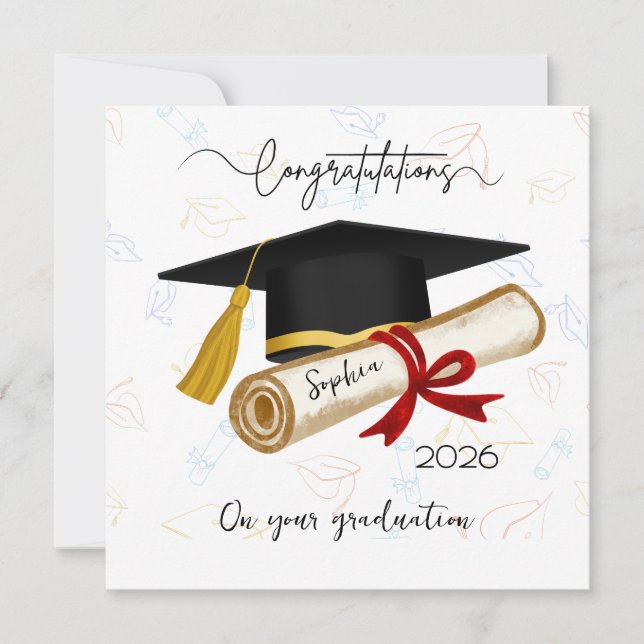 Personalized Graduation Congratulations Card (Front)