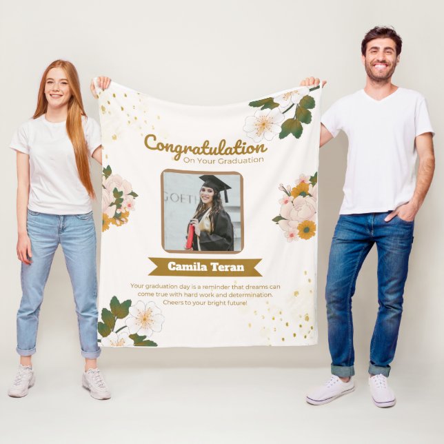 personalized graduation fleece blanket (In Situ)