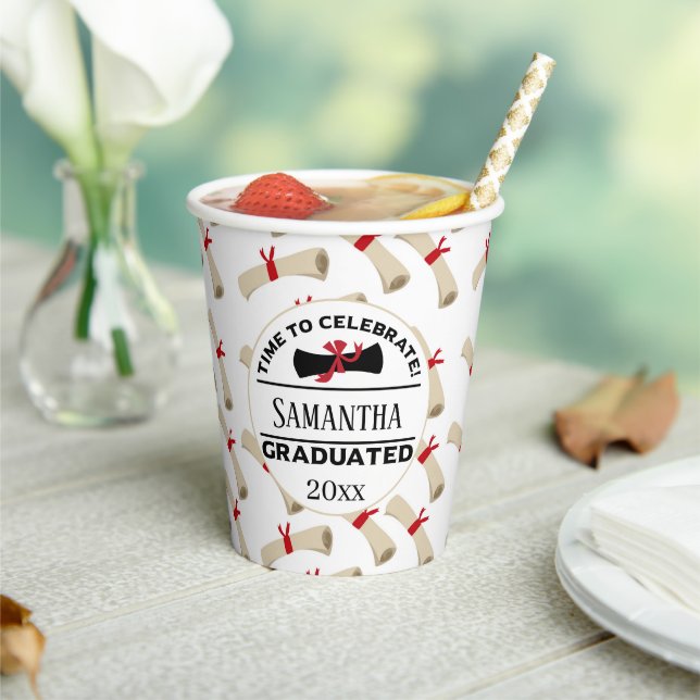 Personalized Graduation Gift | Time To Celebrate Paper Cups (Insitu)