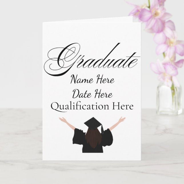 Personalized Graduation Name, Custom Gift for her Card (Orchid)