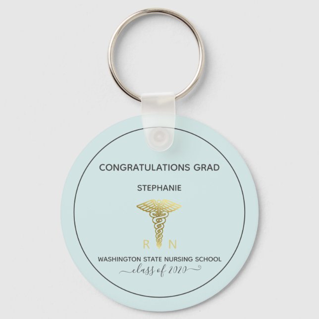 Personalized Graduation Nursing School Class year Key Ring (Front)
